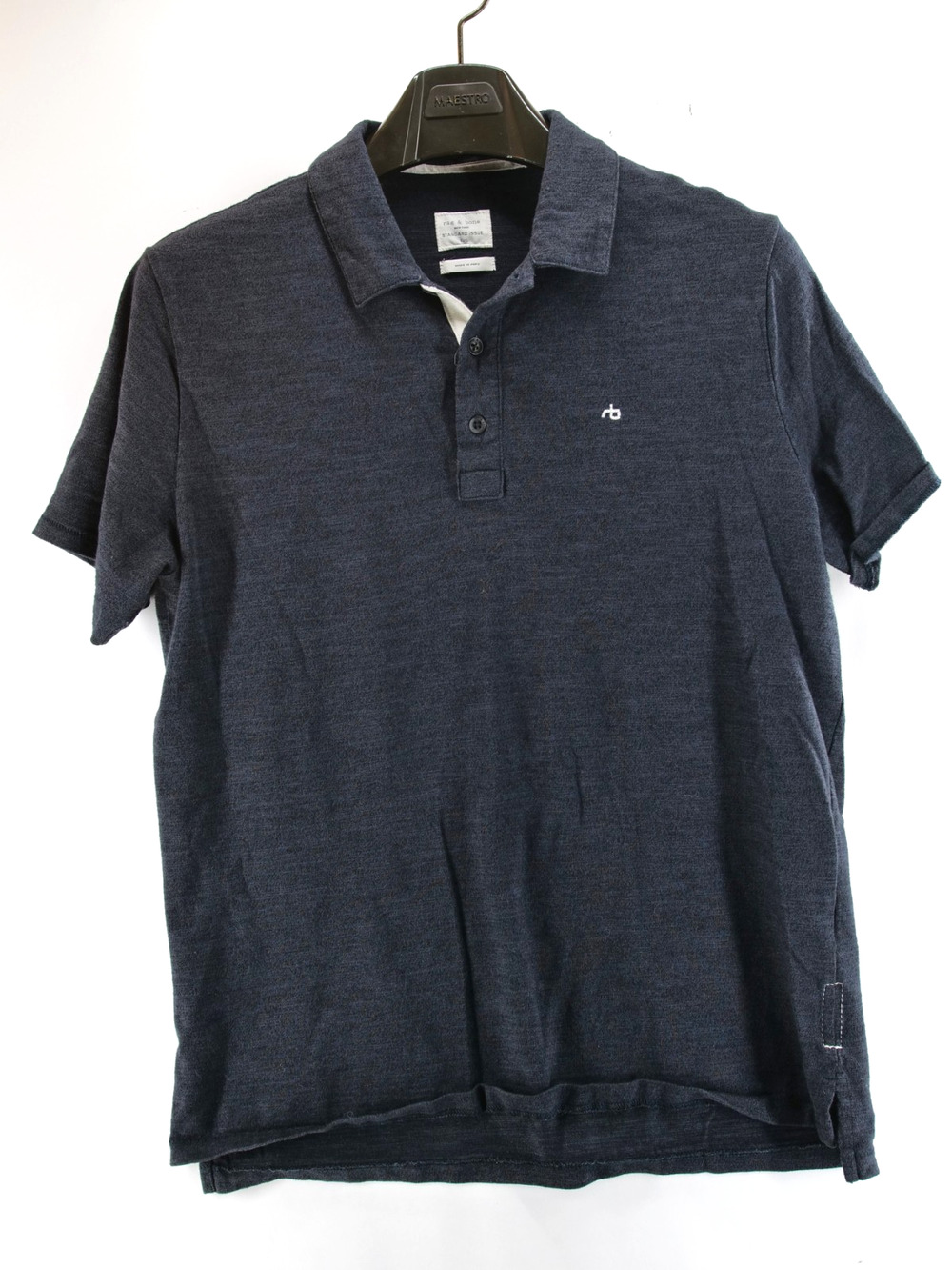 Rag & Bone Standard Issue Polo Shirt Mens Large Dark Gray Soft Jersey Cotton